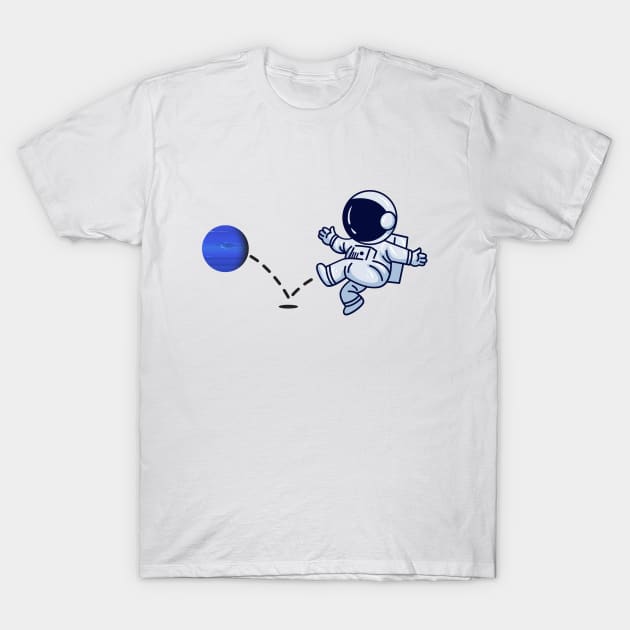 Astronaut plays Neptune Soccer T-Shirt by firstsapling@gmail.com